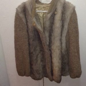 Fur  Bomber Sweater